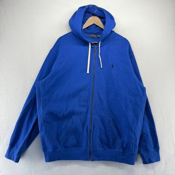 Ralph Lauren Hoodie men's 2XL Full Zip Pony Embroidered Pockets Solid Y2k - Picture 2 of 9